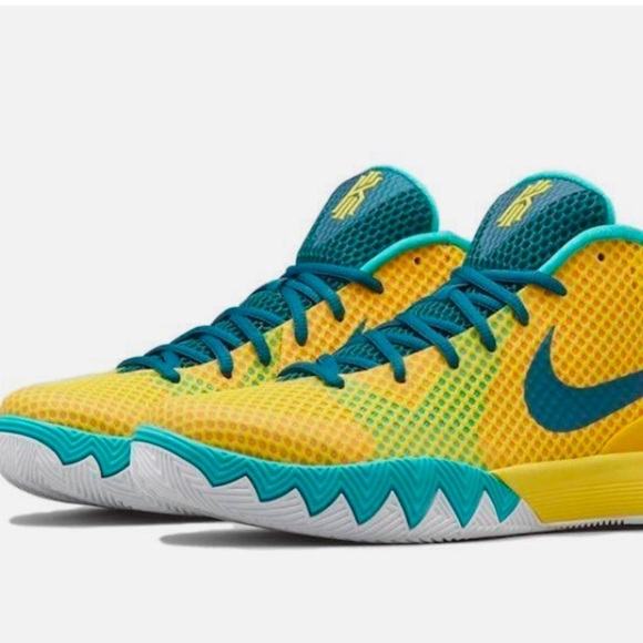 Nike Other - Nike Kyrie 1 Letterman Basketball Athletic Shoes Teal/Yellow Men’s Sz 13